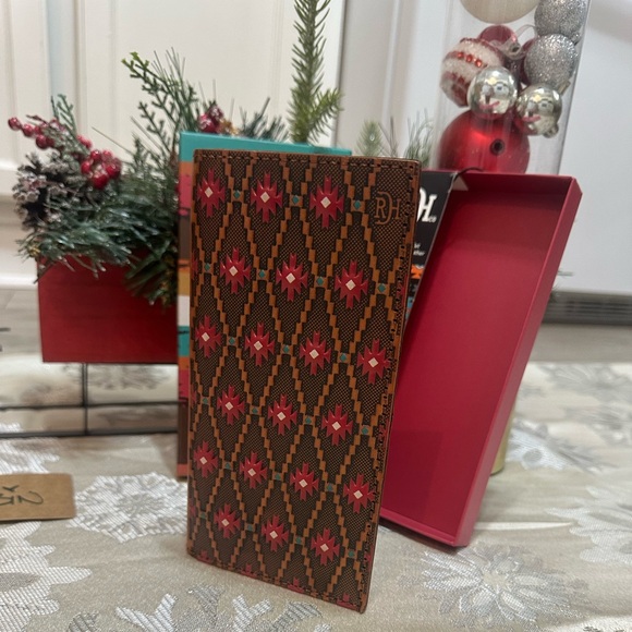 New Red Dirt Hat Co Unisex Wallet Rodeo Leather Southwest RedTan 23111876W16 - Picture 8 of 16